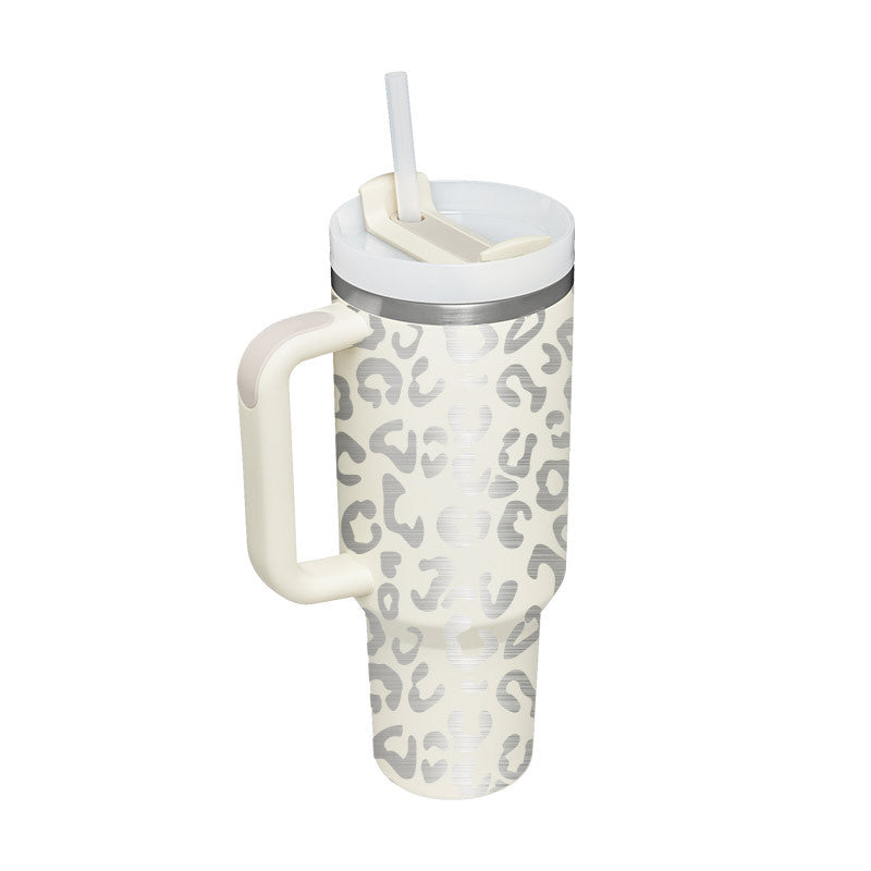 Valentines Day Gift Thermal Mug 40Oz Straw Coffee Insulation Cup with Handle 